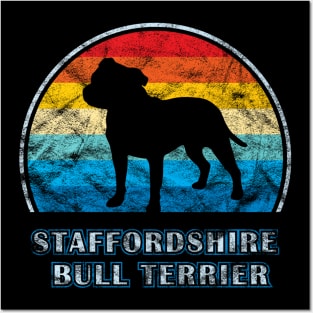 Staffordshire Bull Terrier Vintage Design Dog Posters and Art